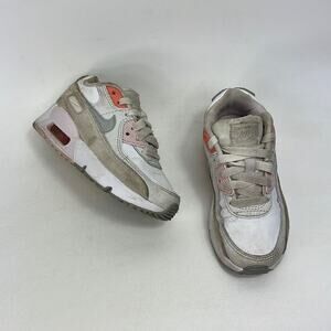 Nike air max 90 youth kids size 11 C white light pink athletic sneakers shoes